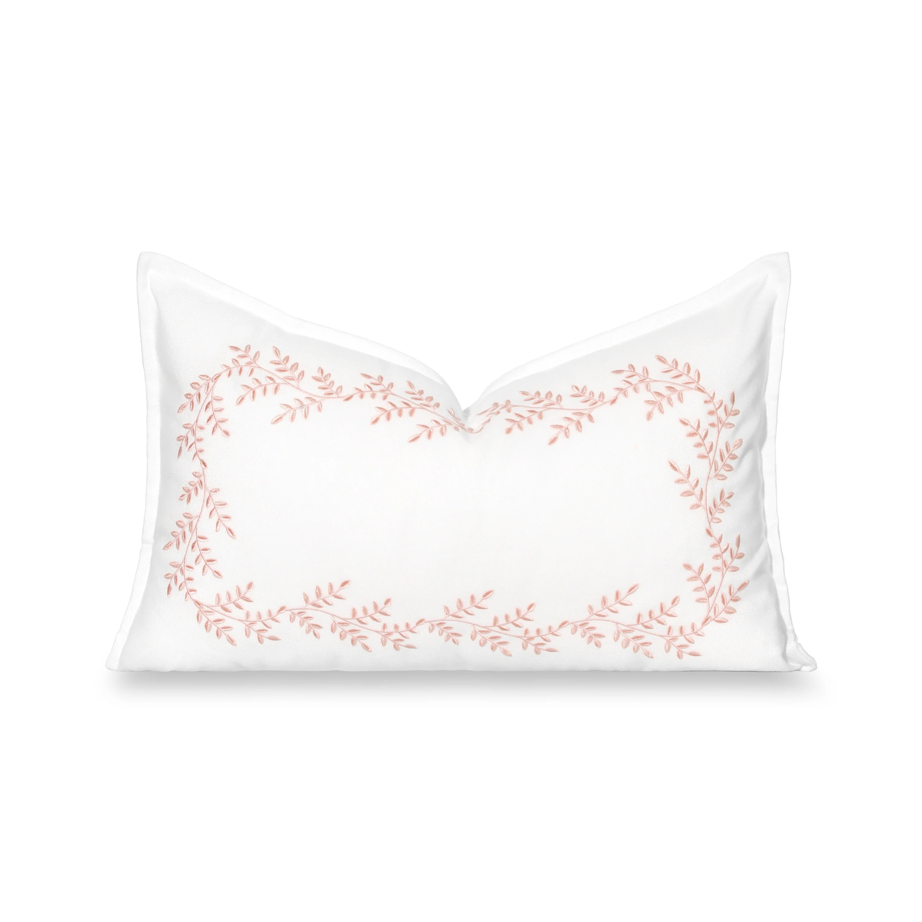 Savilea, Indoor/Outdoor Pink Botanical Prints Pillow Cover, with Flanged Border, 12 | Hofdeco