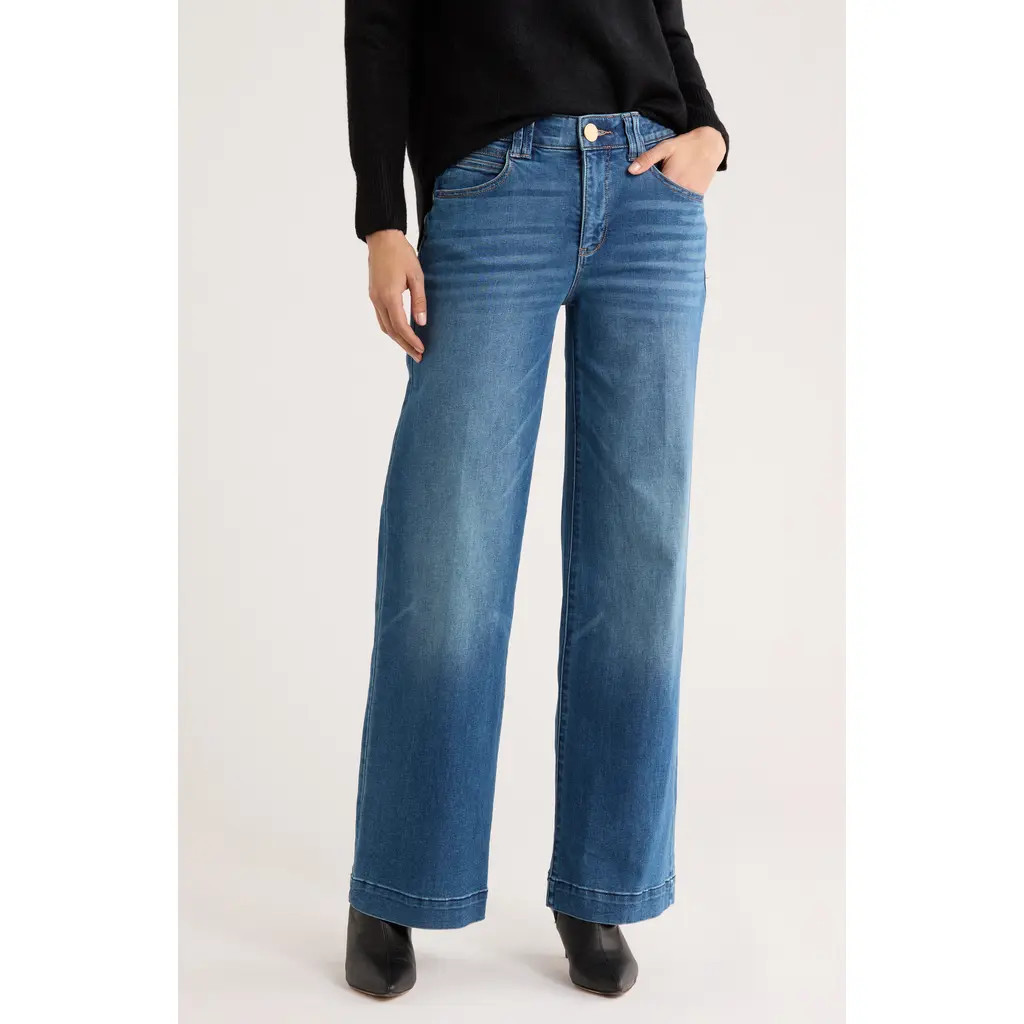 Democracy AB Tech High Waist Wide Leg Jeans in Blue at Nordstrom Rack, Size 4 | Nordstrom Rack