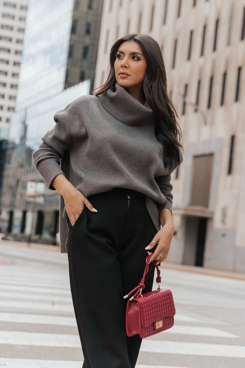Muse By Magnolia Charcoal Soft Turtleneck Sweater | Magnolia Boutique | Magnolia Boutique
