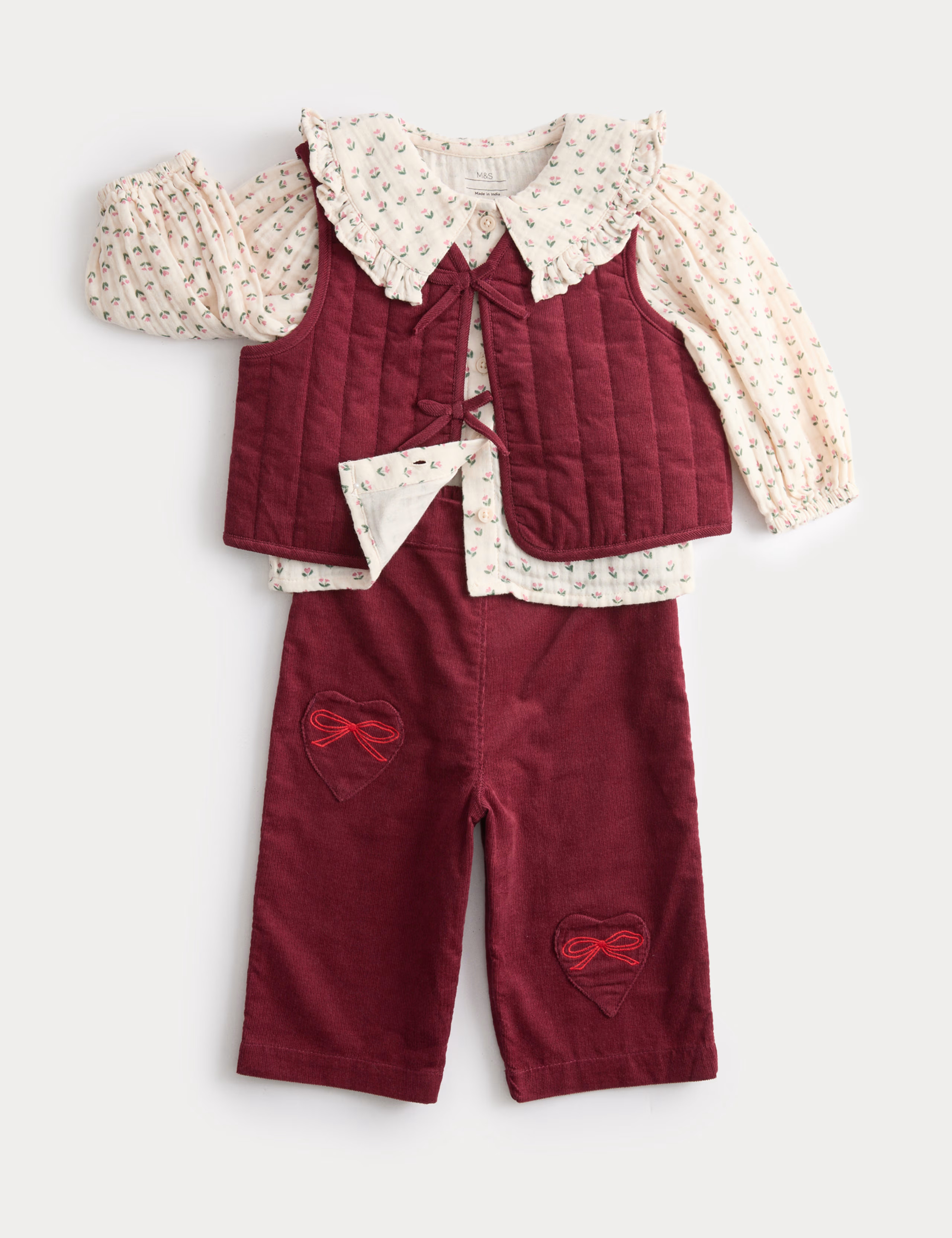 3pc Pure Cotton Top & Bottom Outfit (0-6 Yrs) | M&S | M&S | Marks & Spencer (UK)