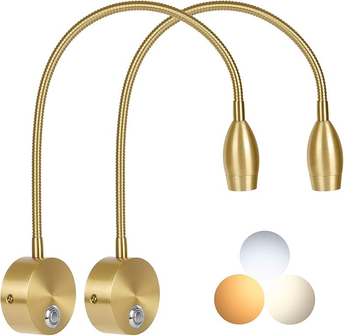 Adust Bedside Reading Light, Bedroom Reading Lamp, 3W LED Touch Dimmable Brightness Minimalist Wa... | Amazon (US)