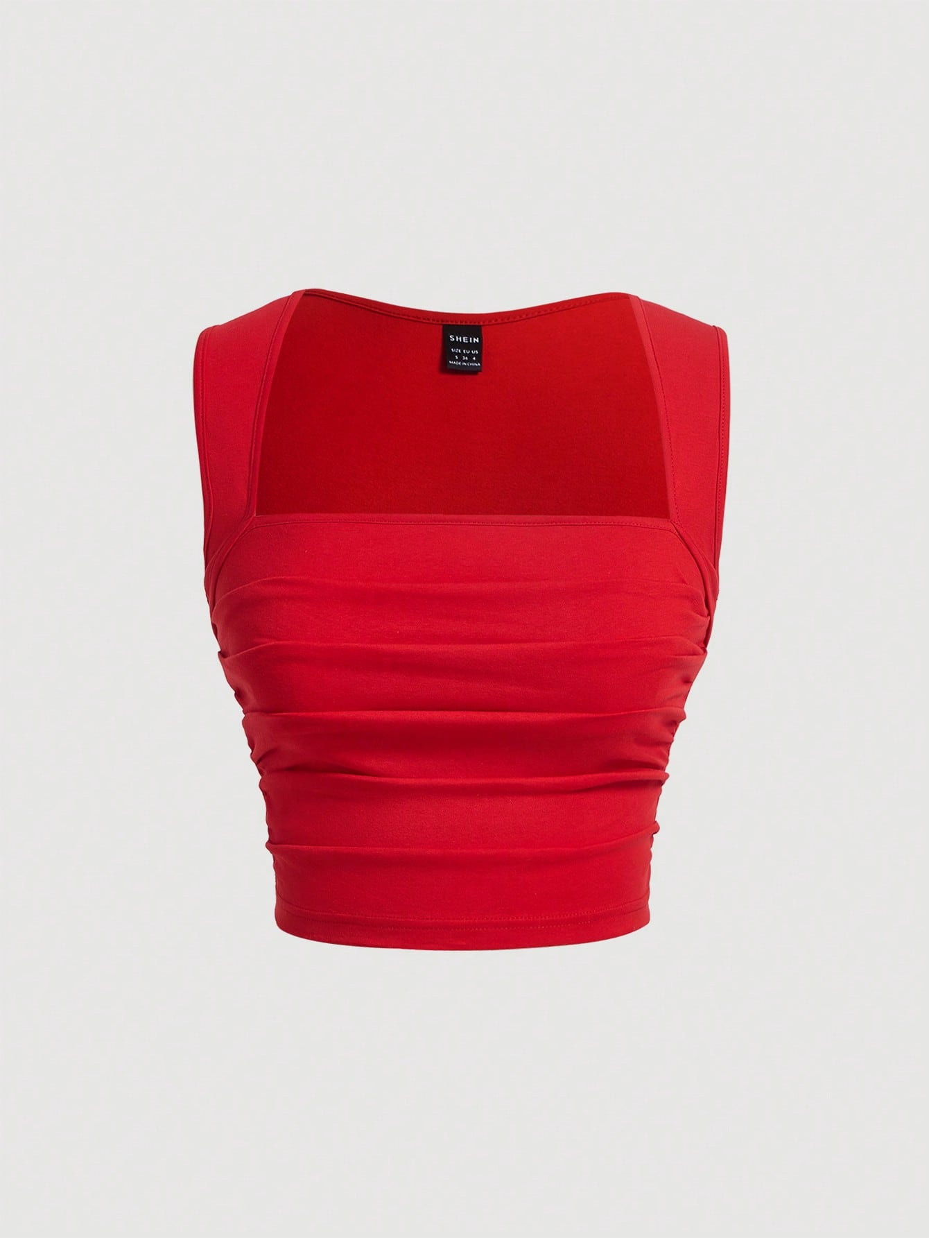 SHEIN MOD Square Neck Ruched Tank Top | SHEIN