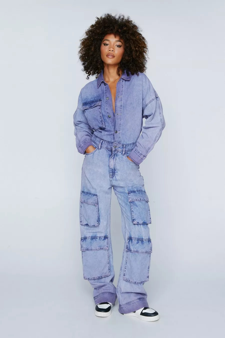 Pocket Detail Acid Wash Denim Jumpsuit | Nasty Gal (US)