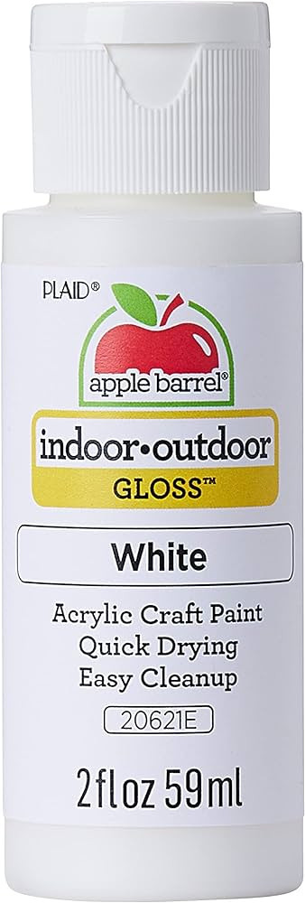 Apple Barrel Gloss Acrylic Paint in Assorted Colors (2-Ounce), 20621 White | Amazon (US)