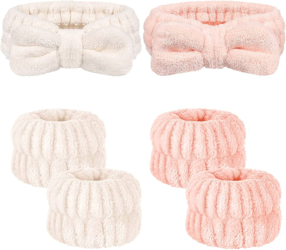 6 Pcs Spa Headband Face Wash Wristband and Headband Set, Microfiber Head Band Skincare Headbands ... | Amazon (US)