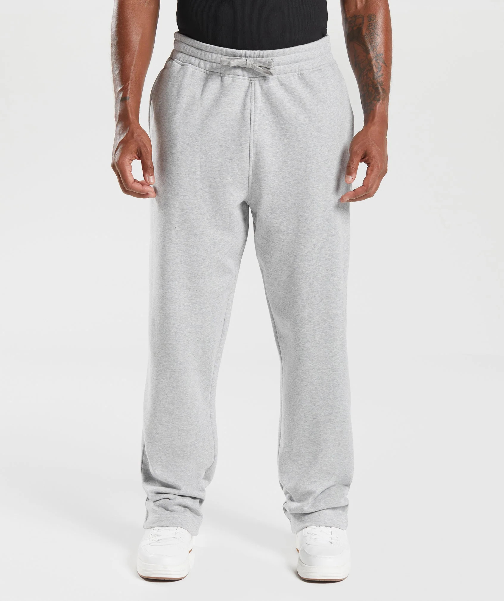Gymshark Crest Straight Leg Joggers - Light Grey Marl | Gymshark CA