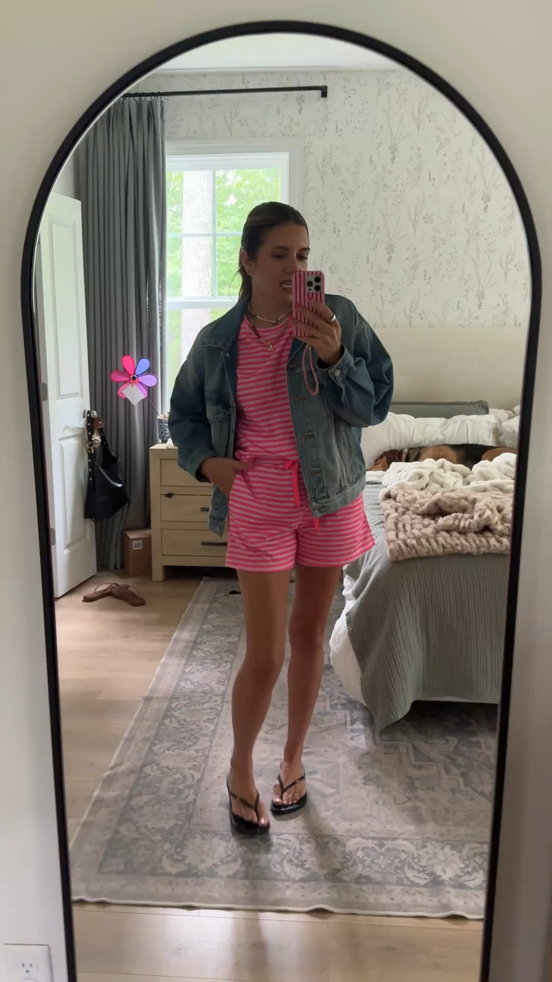 Mom outfit of the day for summer! Set in a size medium. Levi’s denim jacket size small. I’m 5’7”

#LTKootd #LTKTall #LTKOver40