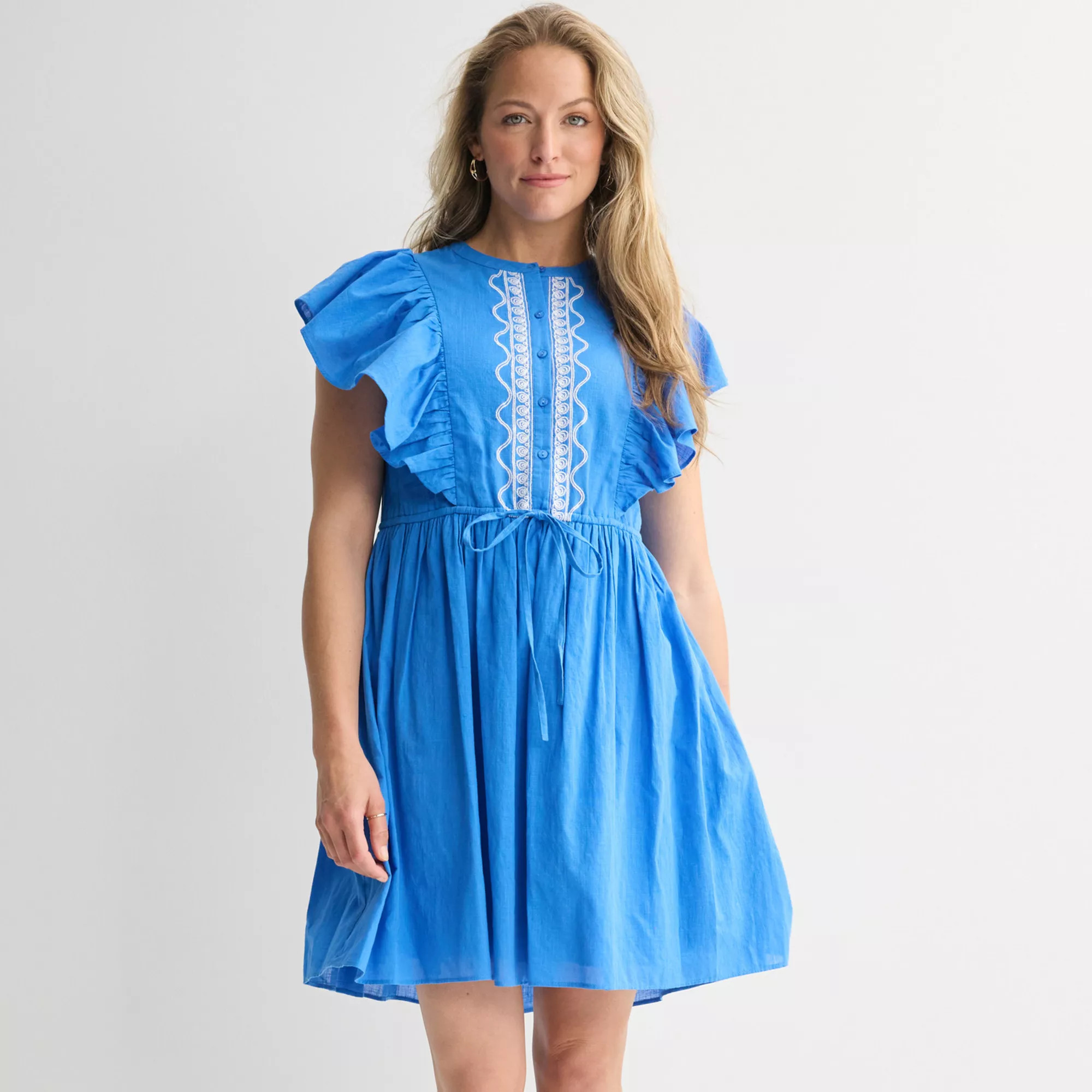 Women's Farmers Market Embroidered Ruffle Dress | Kohl's