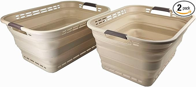 SAMMART 42L (11 gallons) Collapsible Plastic Laundry Basket - Portable Pop Up Storage Container/O... | Amazon (US)