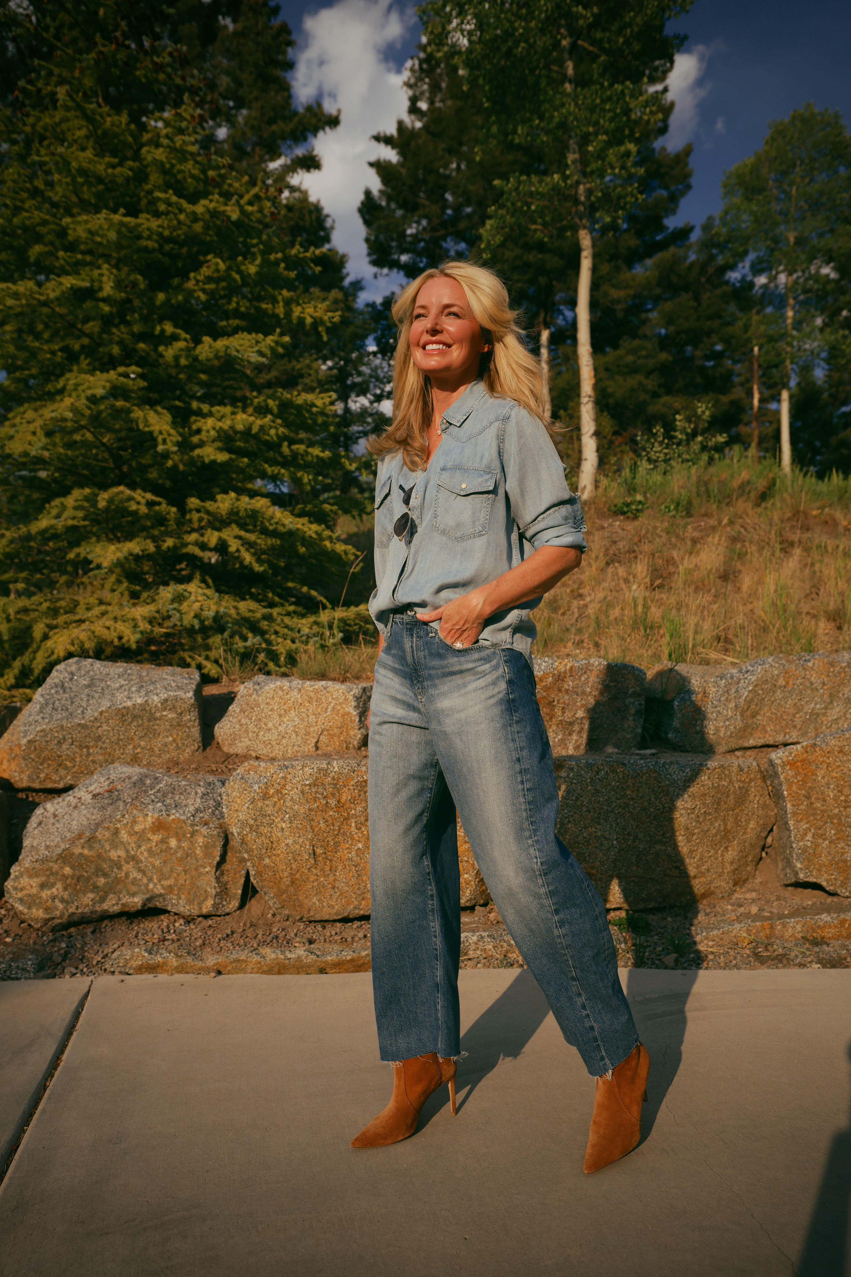 Double denim done right, and it's easier than you think!

Chambray shirt, wide-leg jean, suede bootie. This is the formula for double denim that doesn't look like a costume: keep the washes different enough to read as separate pieces, then let the boot add the polish.

#LTKgrwm #LTKOver40 #LTKSaleAlert