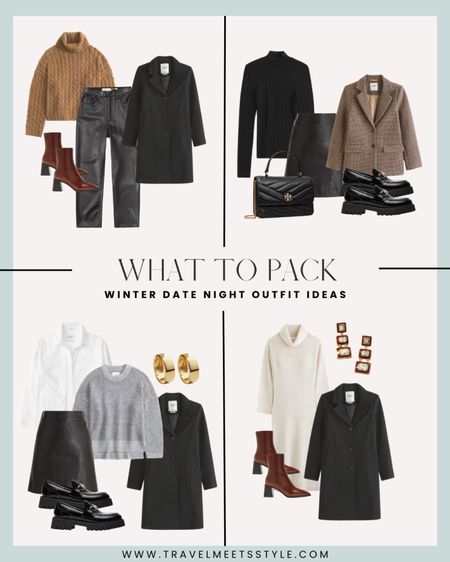 Sharing the ultimate winter packing list for any adventure, Plus, I’ve got you covered with 15+ winter outfits for every occasion, including winter date night outfits! Read the full post on www.travelmeetsstyle.com.






Cable knit sweater, leather pants, wool coat, winter jacket, Jeffrey Campbell boots, brown booties, layering top, long sleeve rib top, plaid blazer, leather skirt, Tory Burch handbag, black loafers, white button down, gold hoops. Sweater dress, statement earrings, fall outfits, winter outfit ideas, travel outfits

#LTKtravel #LTKstyletip