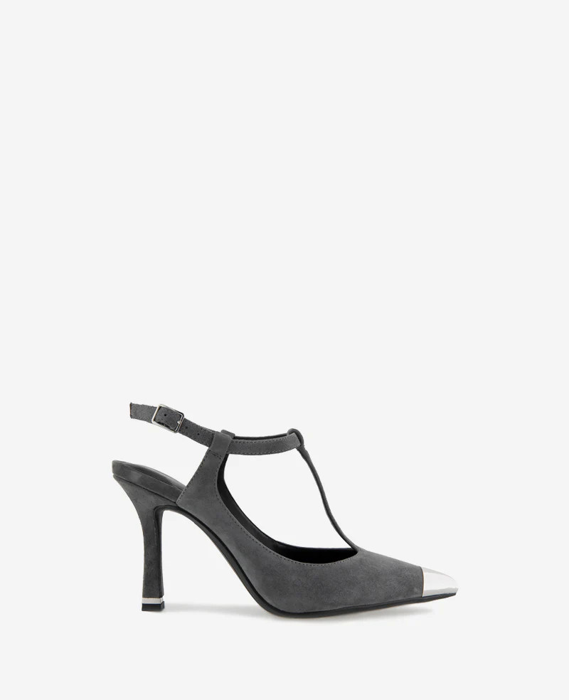 Romi T-Strap Suede Slingback Heel | Kenneth Cole