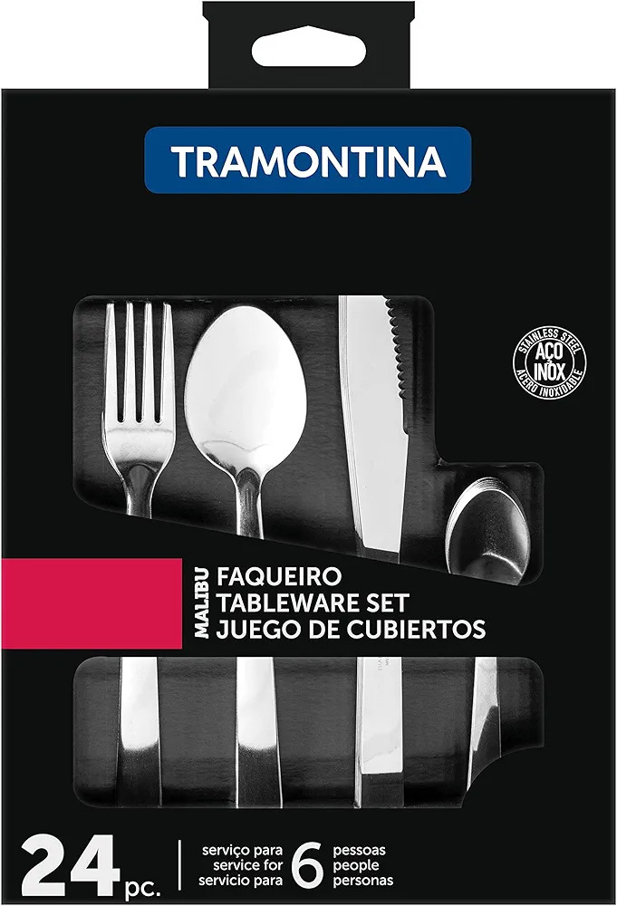 Faqueiro Inox Malibu, 24pc, Tramontina, Inox | Amazon (BR)