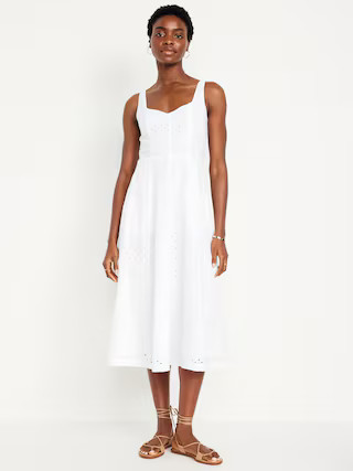 Fit &amp; Flare Sleeveless Midi Dress | Old Navy (US)