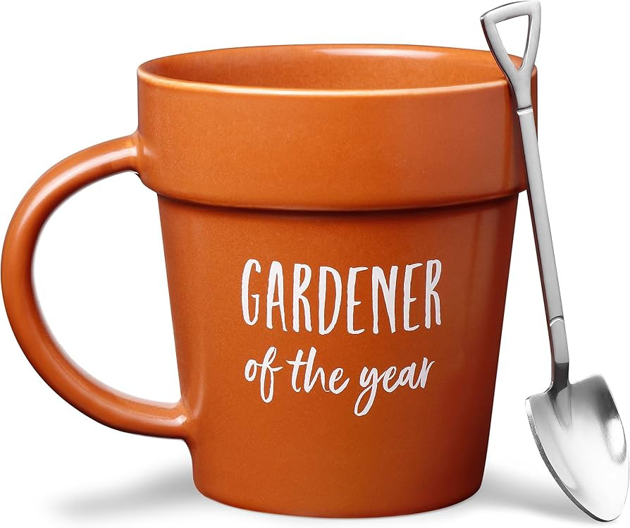 VELENTI Gardener Coffee Mug Gift - Funny Plant Pot Mug with Shovel Spoon - Cool Coffee Mugs for M... | Amazon (US)