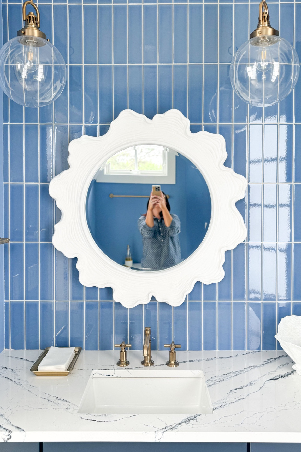 Indigo Vibes Pool Bath #interiordesign #ginadragodesign #bathroomdesign #tilefloor #beachhouse #quartz

#LTKHome #LTKSummerSales #LTKSeasonal