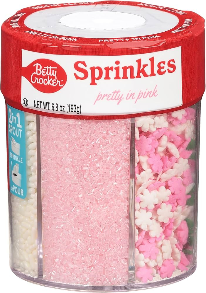 Betty Crocker 6 Cell Sprinkles, Pretty in Pink, Dessert Sprinkles for Cake, Cupcake, Cookies, Gen... | Amazon (US)