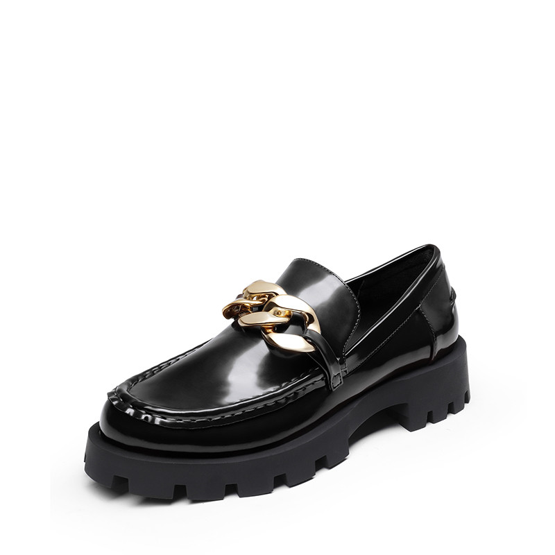 Golden Chain Chunky Loafers | Dream Pairs