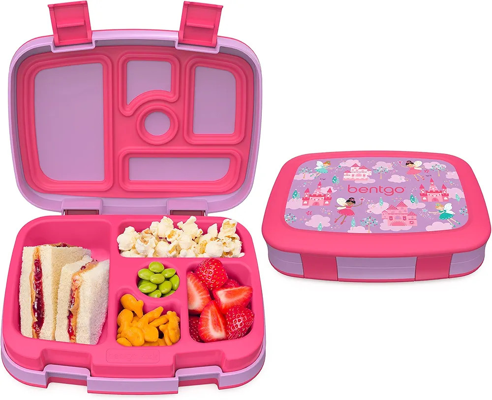 Bentgo® Kids Prints Leak-Proof, 5-Compartment Bento-Style Kids Lunch Box - Ideal Portion Sizes f... | Amazon (US)