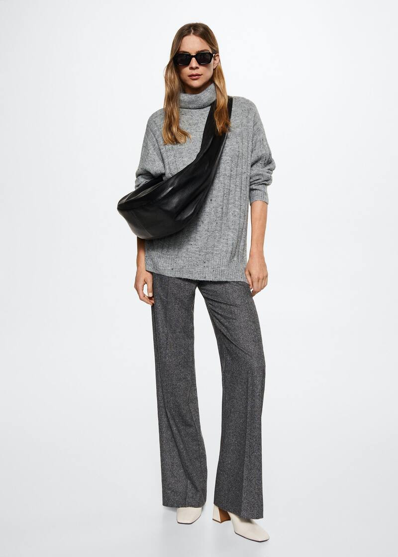 Fleece turtleneck sweater -  Women | Mango USA | MANGO (US)