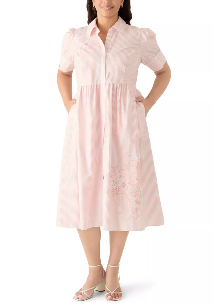 Plus Size Button Front Midi Shirt Dress | Belk