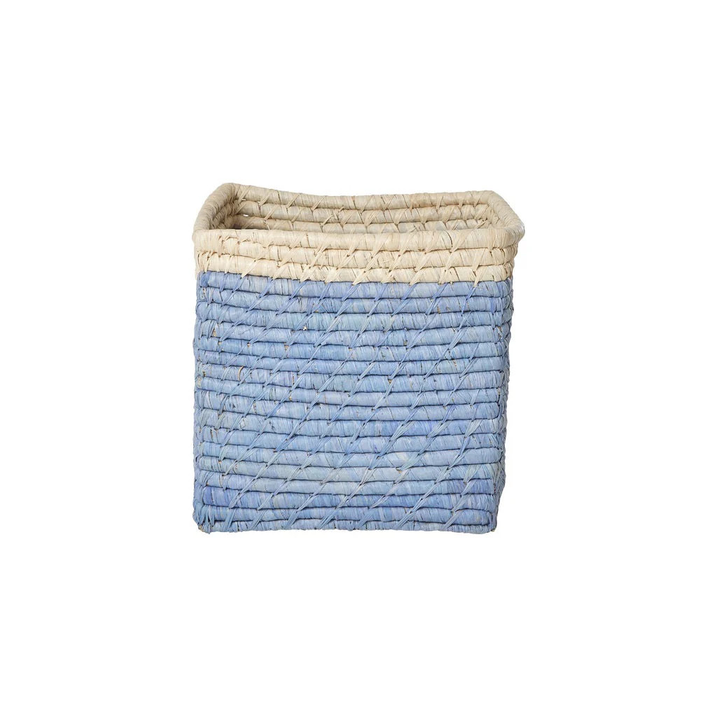 Raffia Basket in Blue | Rice By Rice