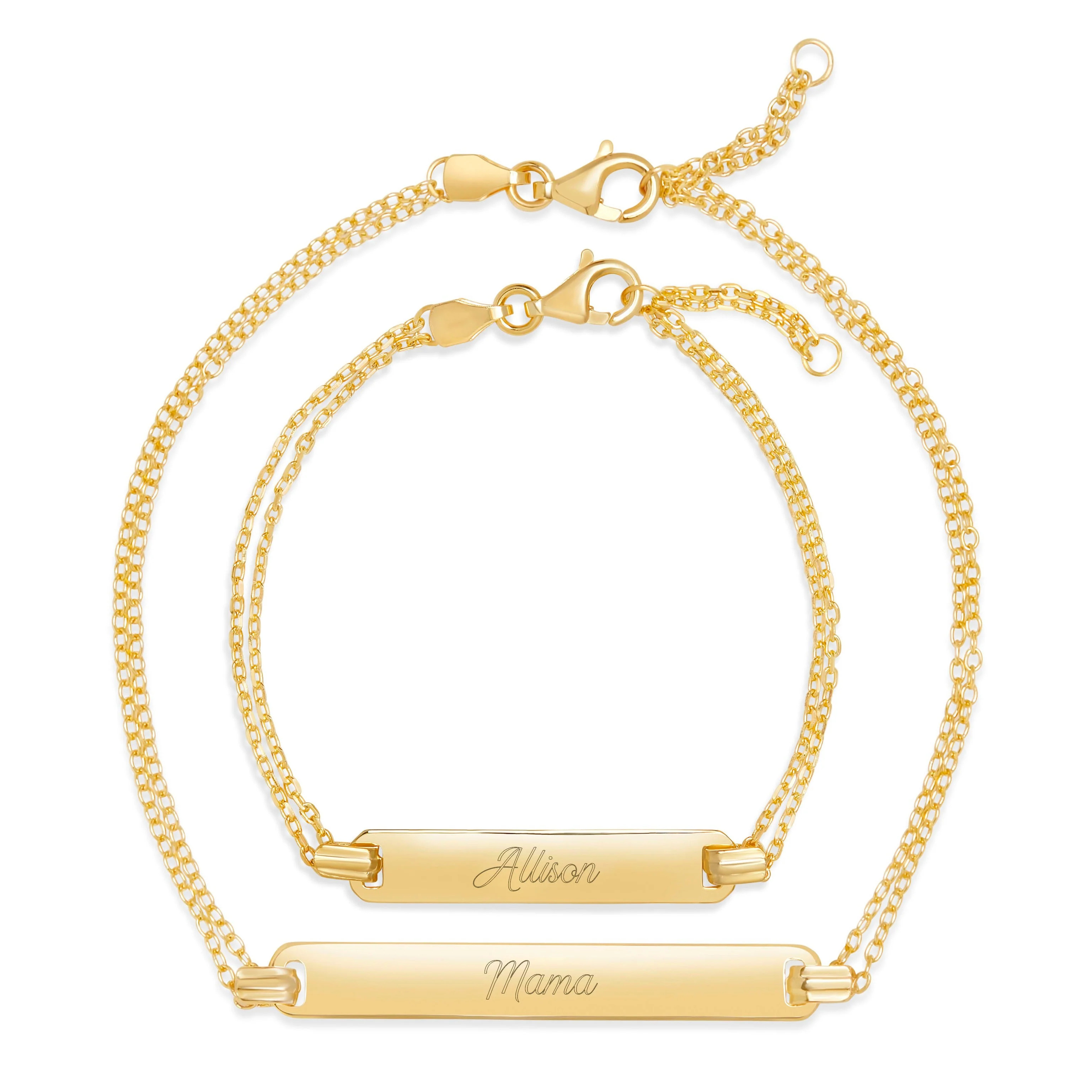 Mom & Baby Engravable Name Bracelet Set | Mill Rock East