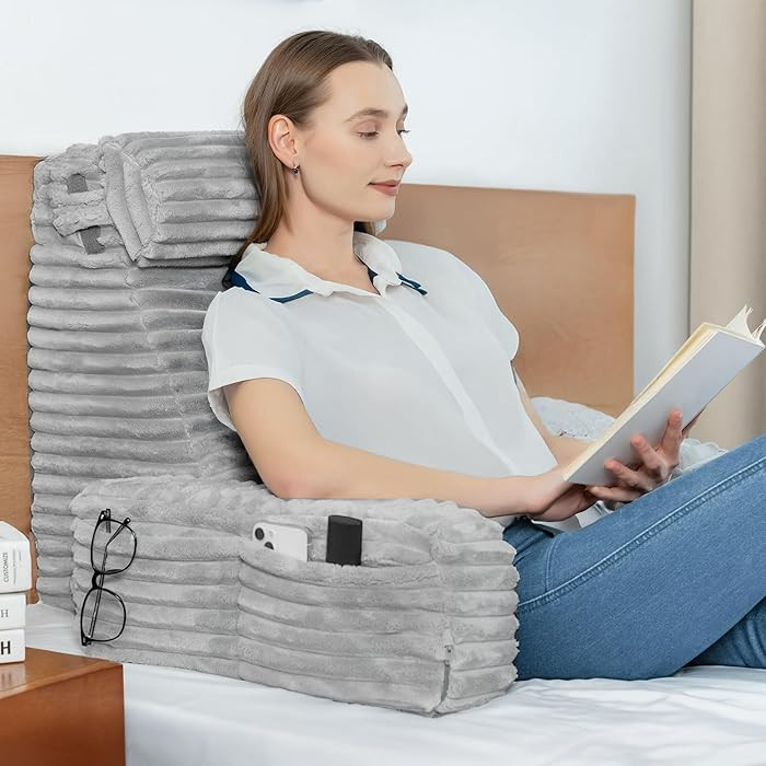 ENITYA Back Pillow for Bed Sitting up, Reading Pillow for Sitting in Bed Adult, Back Support Chai... | Amazon (US)
