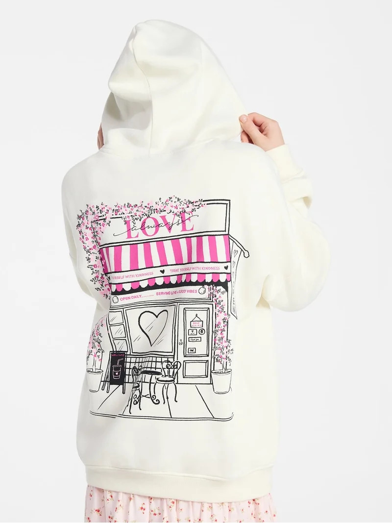 Weekend Academy Girls Graphic Hoodie, Sizes 4-18 | Walmart (US)