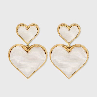 SUGARFIX by BaubleBar Stacked Monochrome Heart Drop Earrings | Target