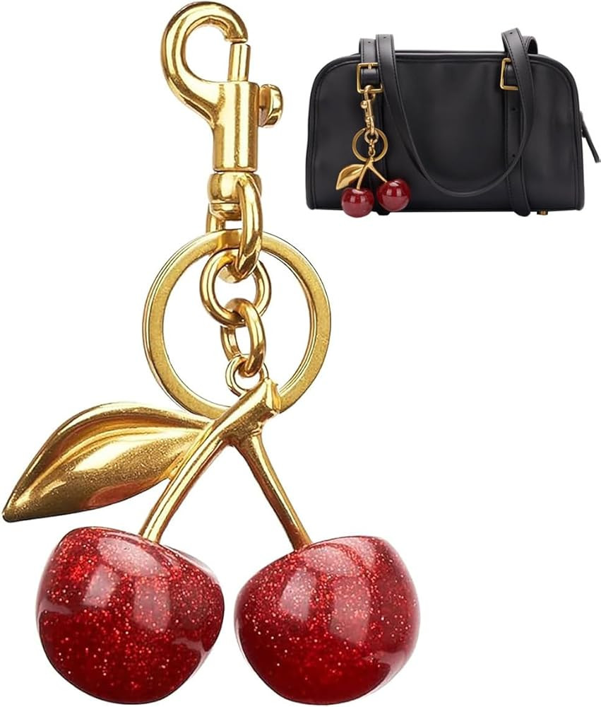 Bag Cherry Keychain Charm Pendant - Cute Pendant with Unique Charm for Women | Amazon (US)