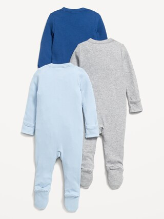 2-Way-Zip Sleep & Play Footed One-Piece 3-Pack for Baby | Old Navy (US)