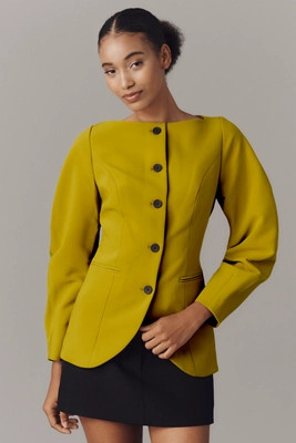 ALIGNE Artemis Curve-Sleeve Blazer | Anthropologie (US)