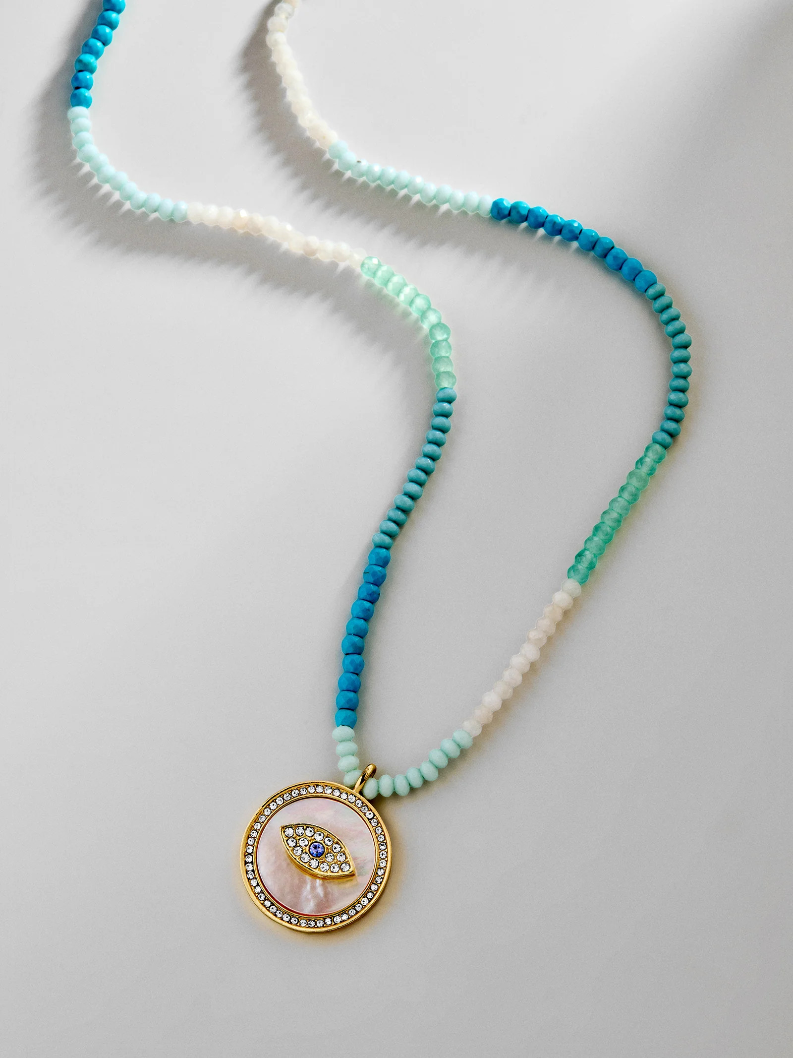 Evil Eye Semi-Precious Necklace - Gold/Blue | BaubleBar