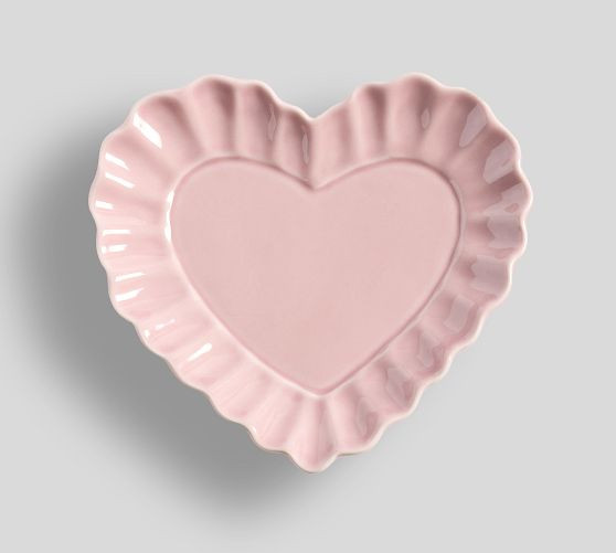 Heirloom Scalloped Heart Stoneware Appetizer Plates - Set of 4 | Pottery Barn (US)