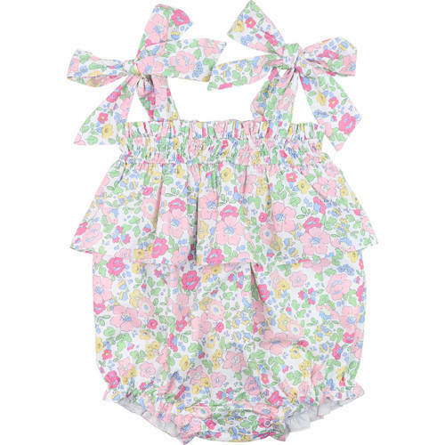 Floral Shoulder Tie Ruffle Bubble | Cecil and Lou