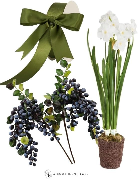 Add some spring charm to your home with this lovely floral arrangement and matching ribbon. Perfe... | Amazon (US)