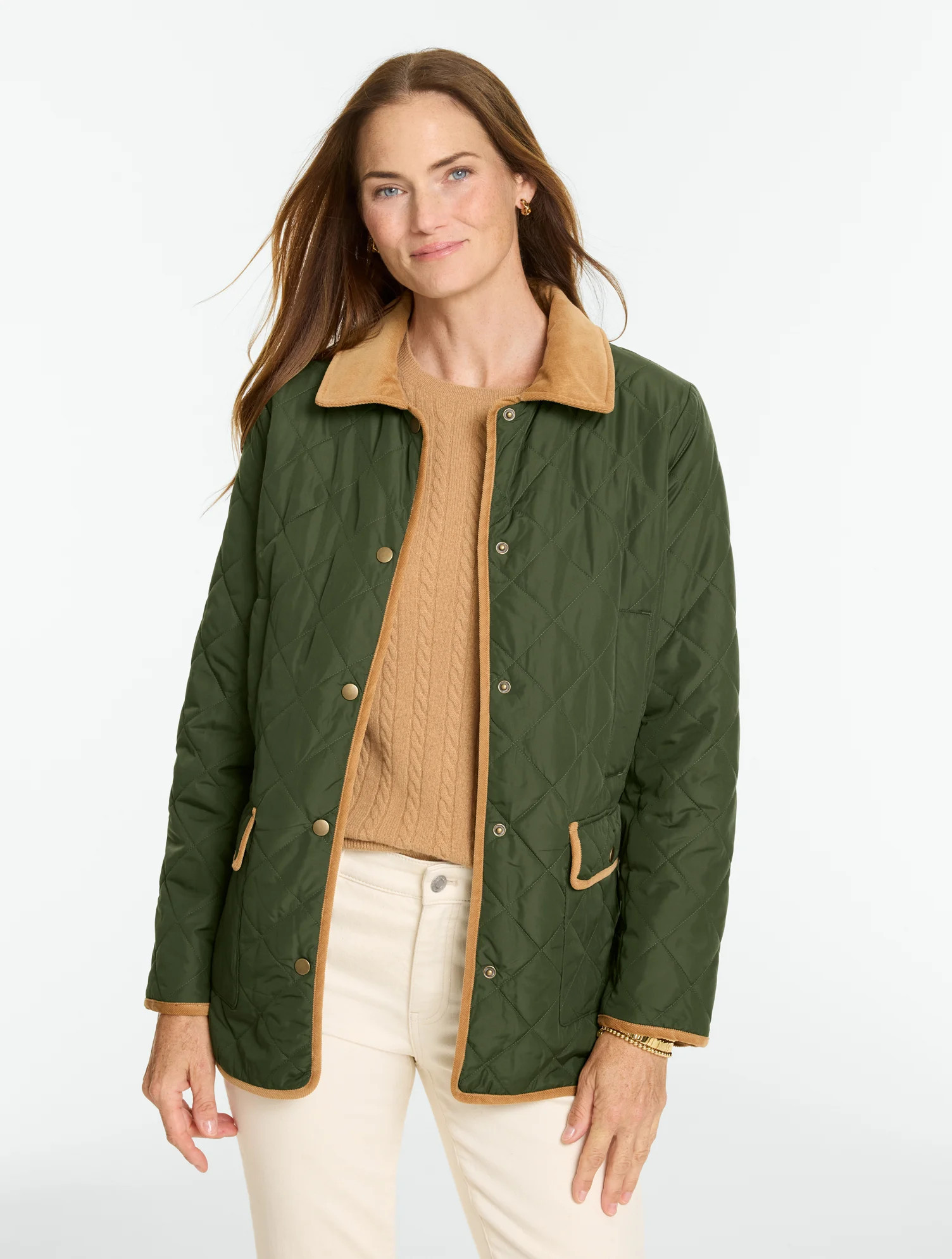 Quilted Barn Jacket - Dark Olive - XS Talbots | Talbots