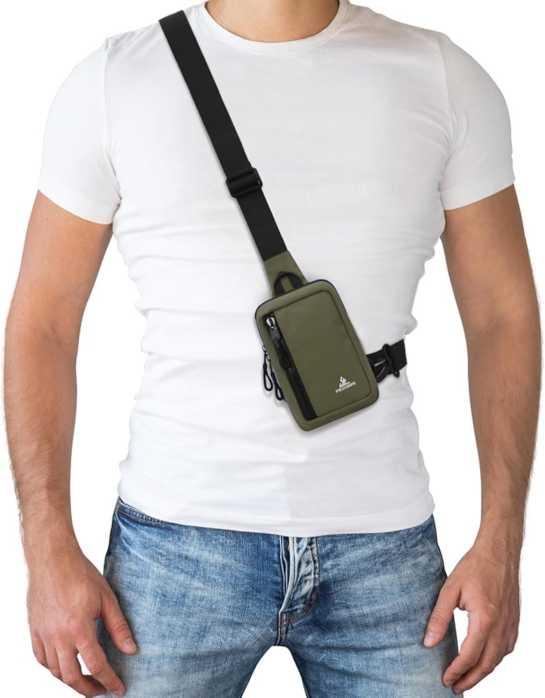 Peicees Small Crossbody Bag for Men Women Mini Sling Bag Travel Running Phone Daypack Cross Body ... | Amazon (US)