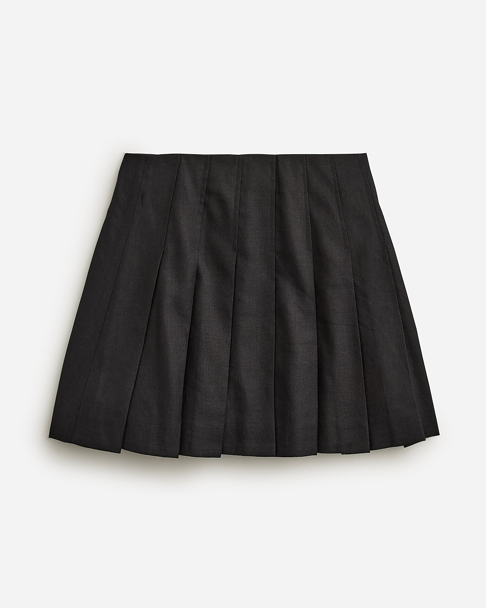 Pleated mini skirt in stretch linen blend | J. Crew US