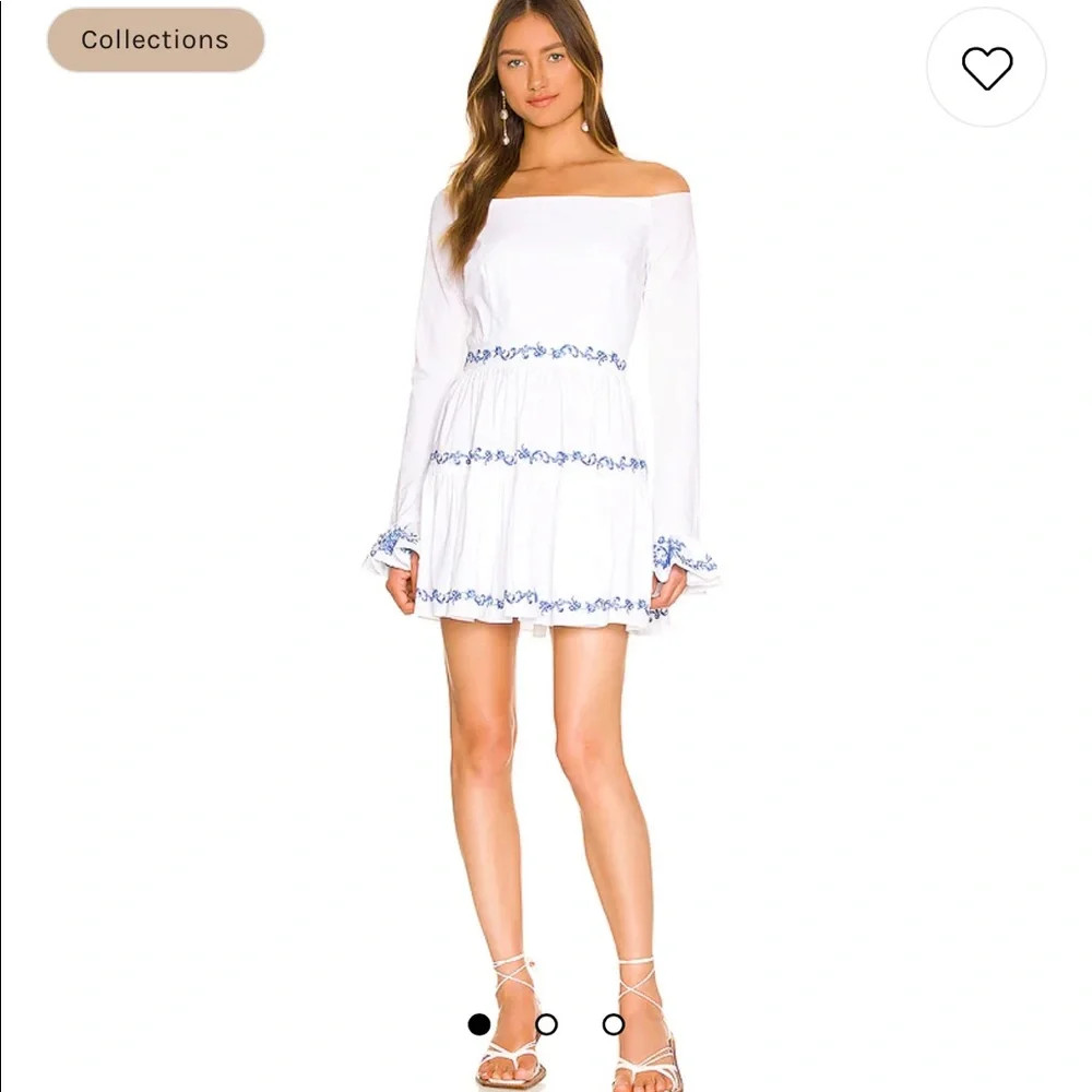Caroline Constas Lennon Dress with Blue Embroidery | Poshmark