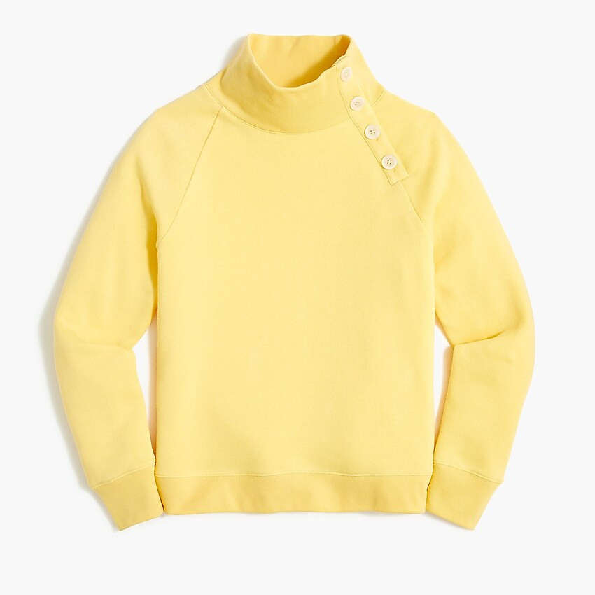 Wide button-collar pullover sweatshirt in cloudspun fleece | J.Crew Factory