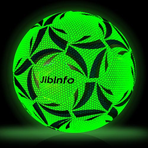 JibInfo Light Up Soccer Ball Size 4, Glow in The Dark Soccer Ball Luminous Soccer Balls for Day & Night Games and Training Gifts for Men and Adult Night Games | Amazon (US)