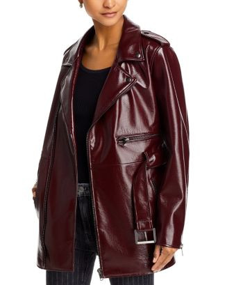 MOTHER The Midi Chopper Faux Leather Jacket  | Bloomingdale's Women | Bloomingdale's (US)