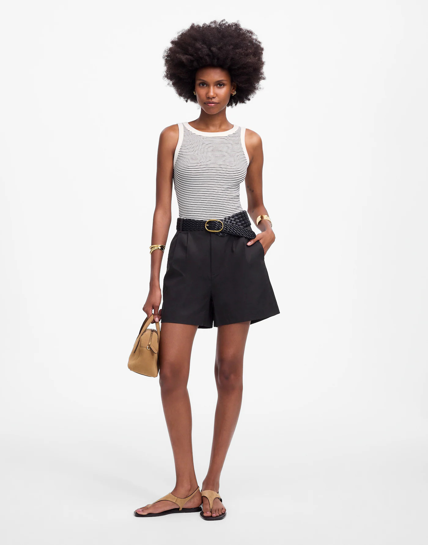 The Drapey Twill Pleated Short | Madewell