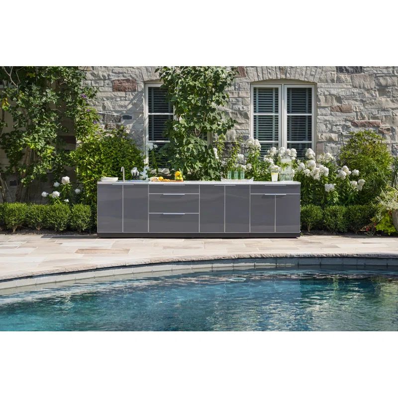 Outdoor Kitchen Aluminum 37" 4-Piece Modular Cabinet | Wayfair North America