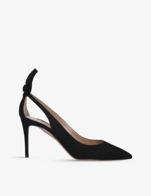 Bow Tie suede heeled pumps | Selfridges