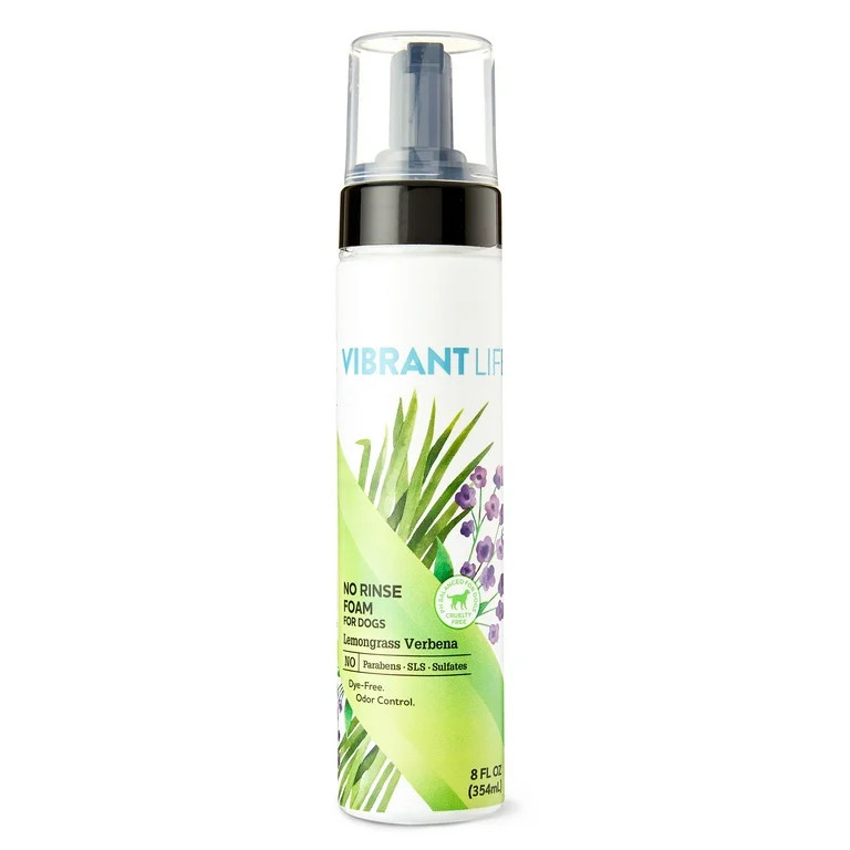 Vibrant Life No-Rinse Foam Dog Shampoo, Lemongrass Verbena, 8 fl oz | Walmart (US)