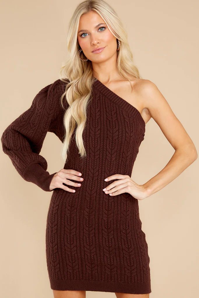 All Dolled Up Brown Sweater Dress | Red Dress 