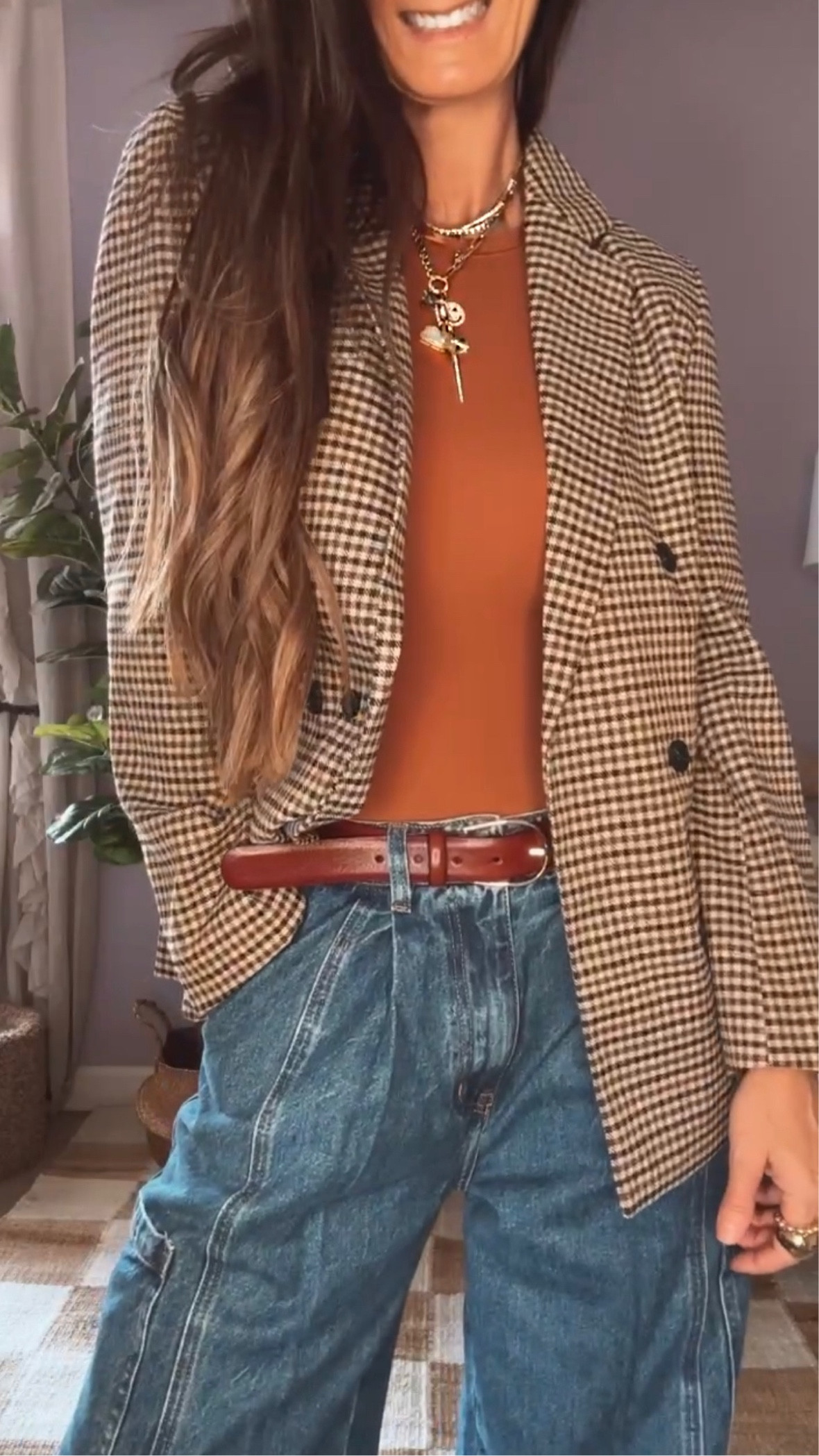 It’s giving fall vibes 🤎🍁🍂 and I’m loving it 🫶🏼 

Bodysuit: @skims size S
Jeans: @lionessofficial size XS
Shoes: @colehaan
Belt: @madewell
Blazer: @amazonfashion size S

🛍️Link to shop in bio 🤌🏼

#Fall #Fallfashion #fallstyle #fashion #fashionblogger #fashionstyle #caddis #aerie #flannel #flannelstyle #bluelightglasses #musthave #suiting  #trousers #workwear #workstyle #barrelleg #lioness #skims #colehaan #madewell #denim #jeans #influencer #shop.LTK #Itkit #wideleg #fallpant #itpant  

Wide leg pants, wide leg trousers, trousers, barrel trousers, blue trousers, power pants, fall trends, trends, fall style, tee shirt, outfit ideas, work wear outfit ideas, trousers, wide leg, minimal style, menswear outfit, office wear, minimal style, neutral chic, Coke Haan, Lioness, Madewell, Amazon Fashion, Skims, Blazer style 

#LTKworkwear #LTKstyletip #LTKSeasonal